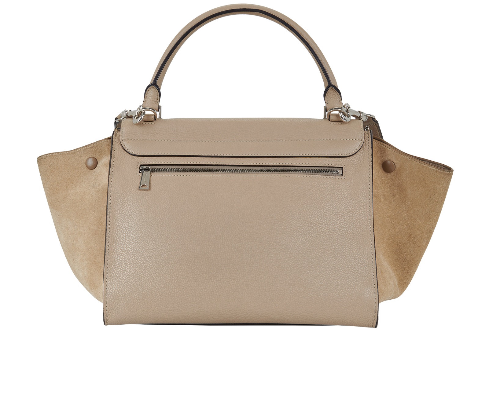 Medium Trapeze, &pound;650, Handbags, Beige, Leather/Suede, Back view